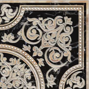 Декор Alma Ceramica Arina бежево-черный 41,8*41,8 см