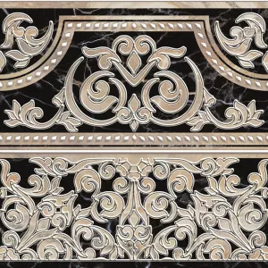 Декор Alma Ceramica Arina бежево-черный 41,8*41,8 см