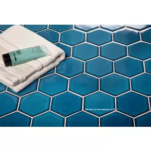 Керамическая мозаика Hexagon big Deep Blue