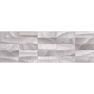 Плитка облицовочная рельефная Alma Ceramic Selesta серый 24,6*74 см